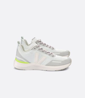 Men's Veja Impala Engineered-mesh Frost Cream Running Shoes White Grey Green | IQB4820NI