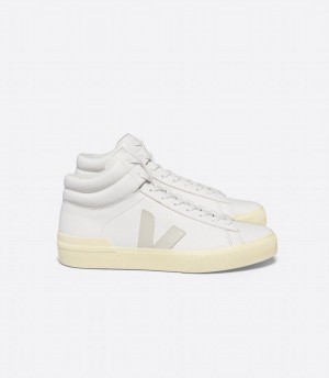 Men's Veja Minotaur Chromefree Leather High-Top Sneakers White | JMR8563JA