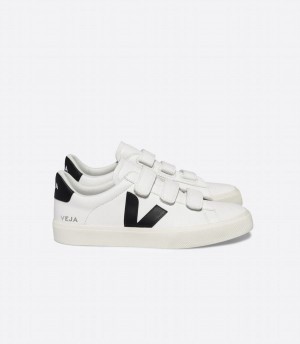 Men's Veja Recife Chromefree Leather Low-Top Sneakers White Black | RXR9830CP