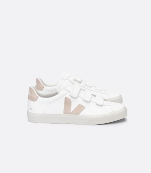 Men's Veja Recife Chromefree Leather Sable Low-Top Sneakers White Beige | LUK8463YO