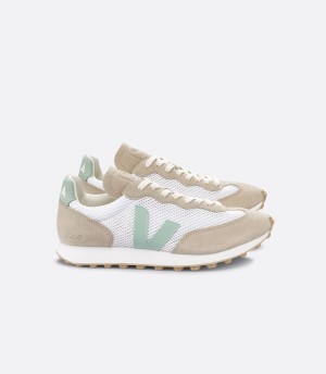 Men's Veja Rio Branco Aircell Lunar Running Shoes Beige White | JML6920YX