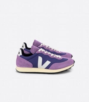 Men's Veja Rio Branco Alveomesh Running Shoes Purple White | DSI10072SZ