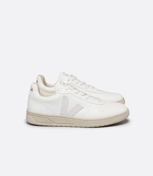 Men's Veja V-10 Cwl Low-Top Sneakers White | LUQ5274ZG