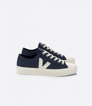 Men's Veja Wata II Low Ripstop Boat Low-Top Sneakers Deep Blue | REW8211NT