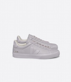 Women's Veja Campo Chromefree Leather Parme Low-Top Sneakers Light Purple | UTR4052KZ