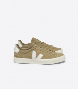 Women's Veja Campo Suede Low-Top Sneakers Brown White | UIF3024QA