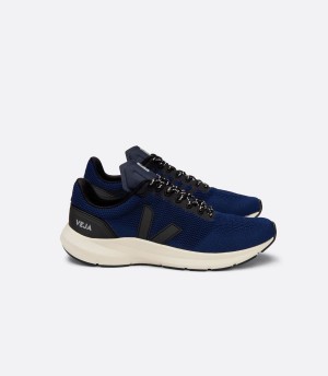 Women's Veja Marlin Lt V-knit Nil Running Shoes Blue Black | GWZ74HY