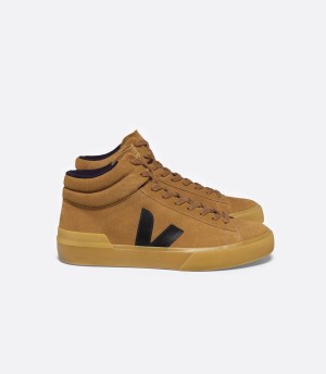 Women's Veja Minotaur Suede High-Top Sneakers Brown Black | DQO2481PG