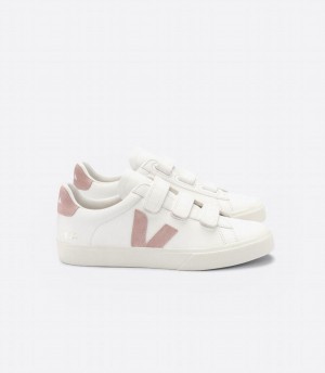 Women's Veja Recife Chromefree Leather Babe Low-Top Sneakers White Pink | DPO3537ZK