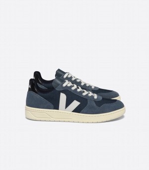 Women's Veja V-10 Ripstop Boat Low-Top Sneakers Blue White | ZGV3393MP