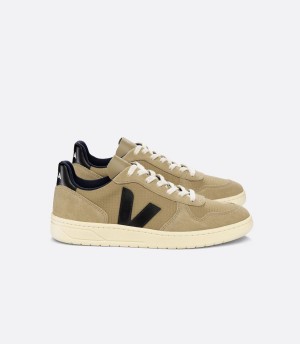 Women's Veja V-10 Ripstop Low-Top Sneakers Light Brown Black | MAC5430CO