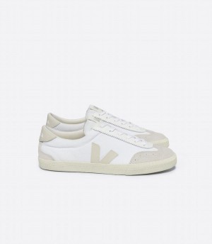 Women's Veja Volley Canvas Low-Top Sneakers White Beige | VSY1817XT