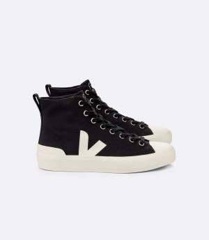 Women's Veja Wata II Canvas High-Top Sneakers Black | MEH1555LW