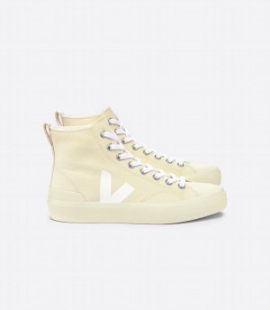 Women's Veja Wata II Canvas Sole High-Top Sneakers Light Yellow | LMG10067BK