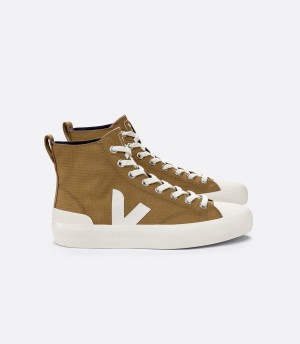 Women's Veja Wata II Ripstop High-Top Sneakers Brown White | DDC4797VC