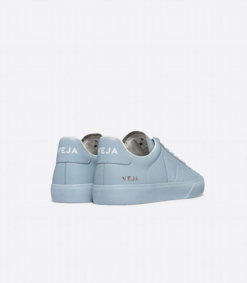 Men's Veja Campo Chromefree Leather Low-Top Sneakers Blue | OOK238VD