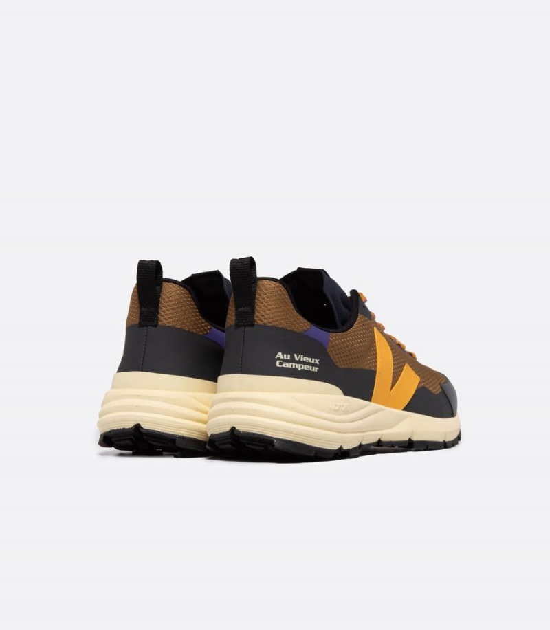 Men's Veja Dekkan Alveomesh X Au Vieux Campeur Ouro Running Shoes Brown Black Yellow | FPE5844HD