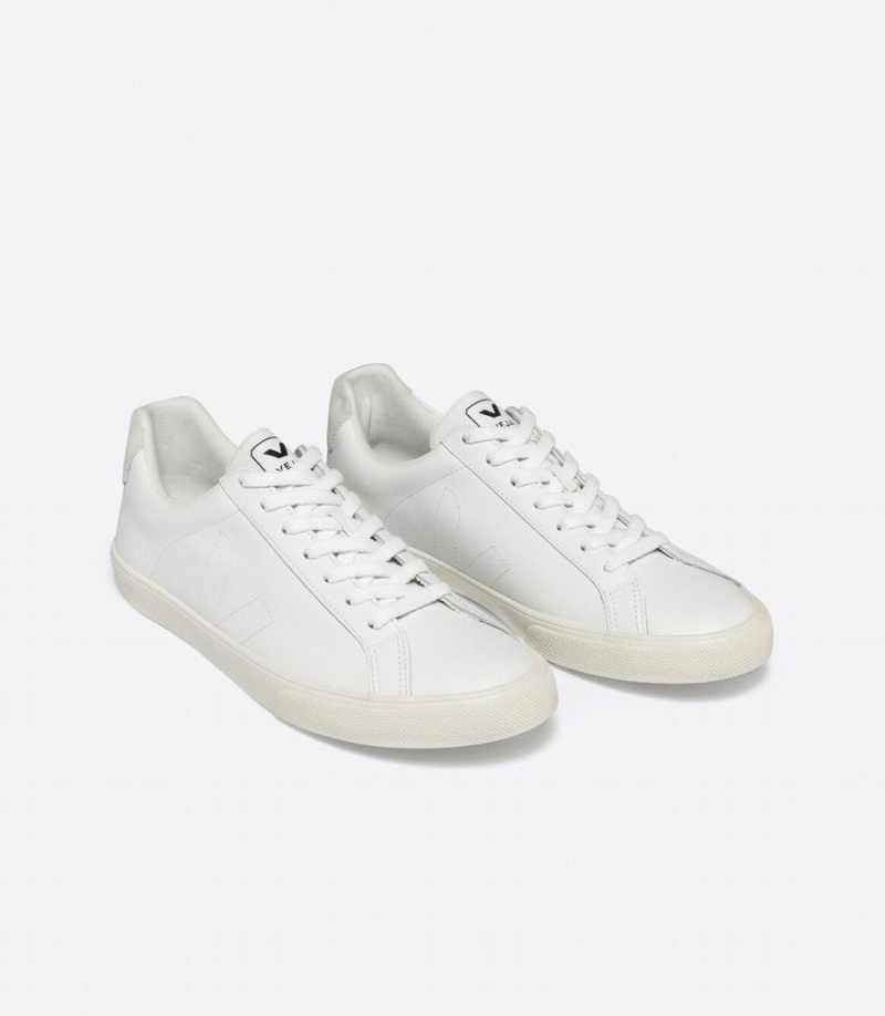 Men's Veja Esplar Leather Low-Top Sneakers White | ERH3385WR