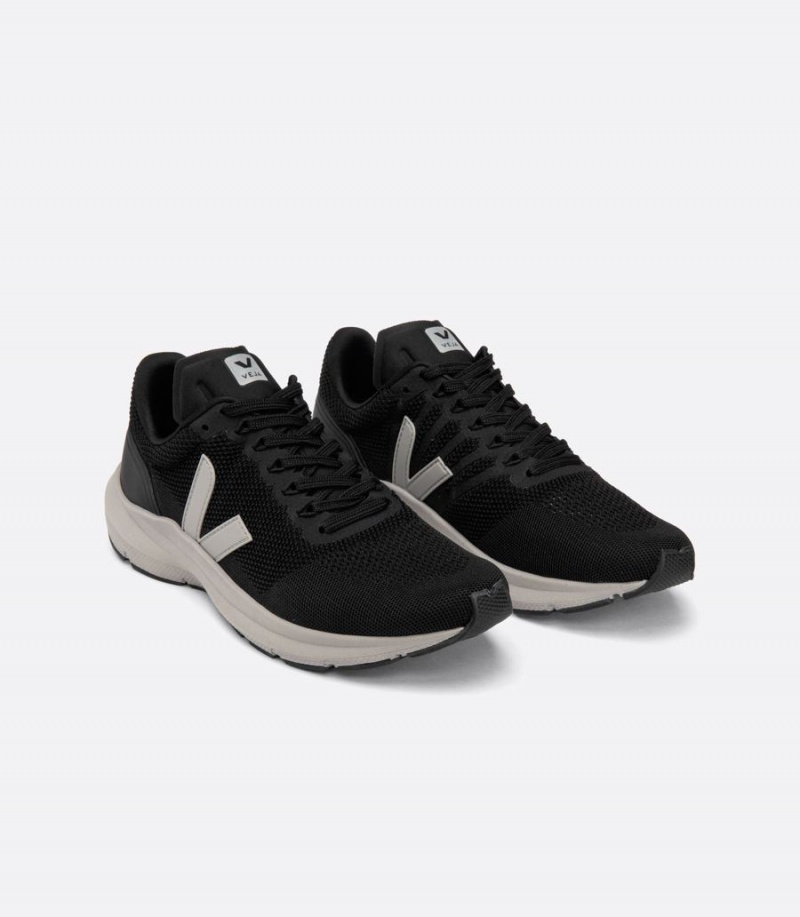 Men's Veja Marlin V-knit Running Shoes Black Grey | LER1184AJ