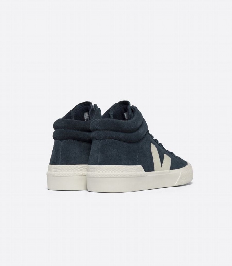 Men's Veja Minotaur Suede Boat High-Top Sneakers Dark Blue | DTL2061WT