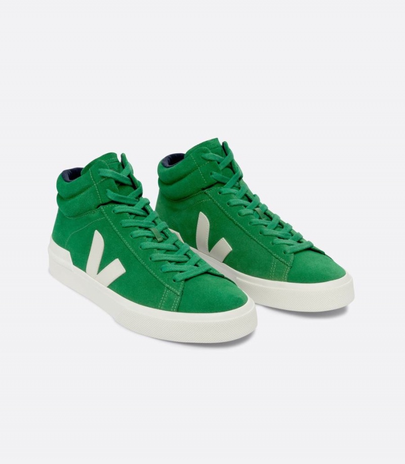 Men's Veja Minotaur Suede High-Top Sneakers Green | QIH6313ES