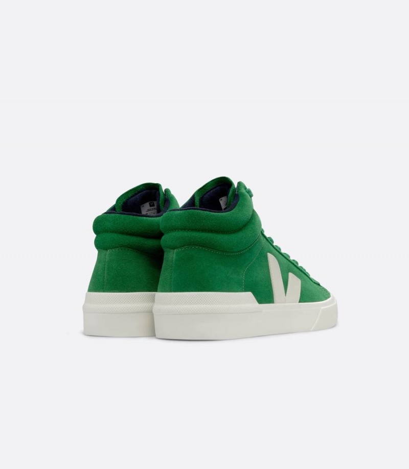 Men's Veja Minotaur Suede High-Top Sneakers Green | QIH6313ES