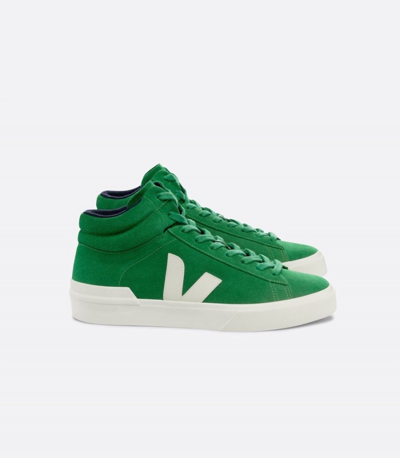 Men\'s Veja Minotaur Suede High-Top Sneakers Green | QIH6313ES