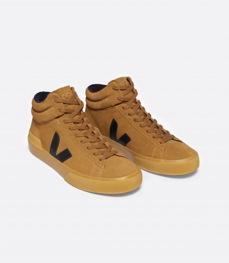 Men's Veja Minotaur Suede High-Top Sneakers Brown Black | CUP8945NN