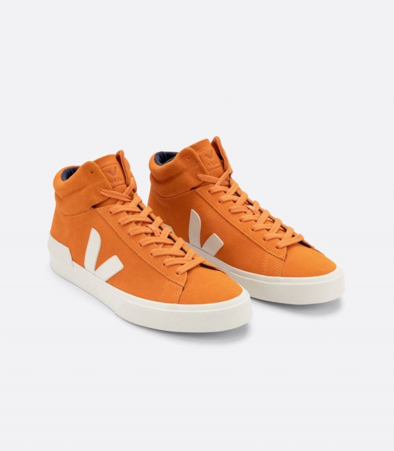 Men's Veja Minotaur Suede Pumpkin High-Top Sneakers Orange | GSN9693OE