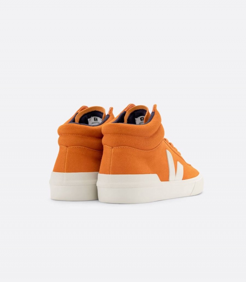 Men's Veja Minotaur Suede Pumpkin High-Top Sneakers Orange | GSN9693OE