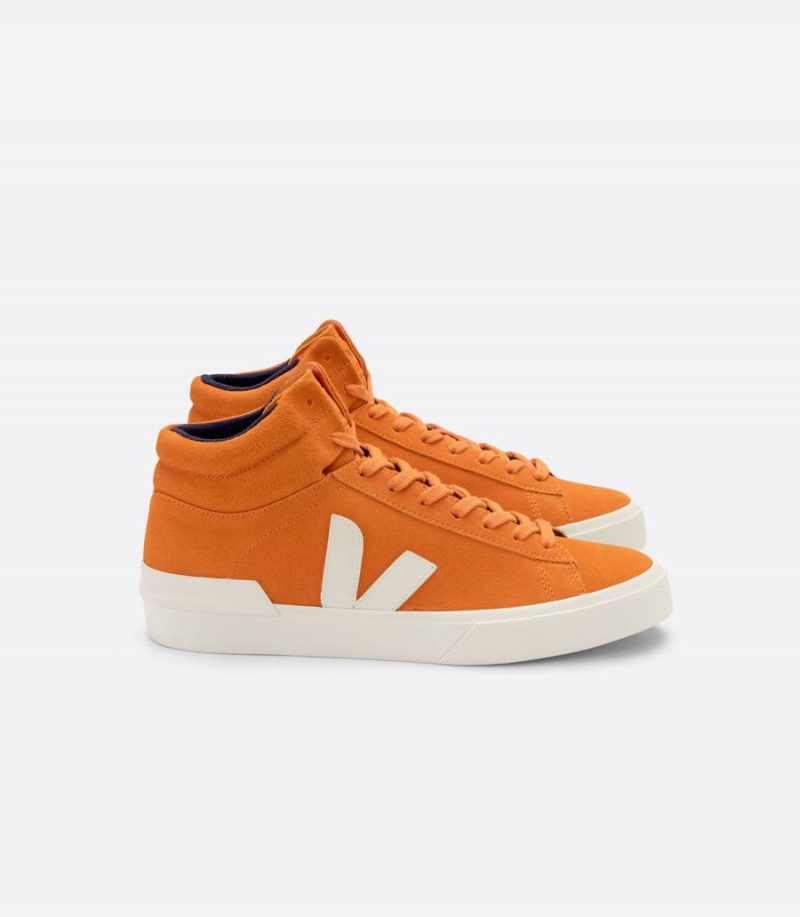 Men\'s Veja Minotaur Suede Pumpkin High-Top Sneakers Orange | GSN9693OE