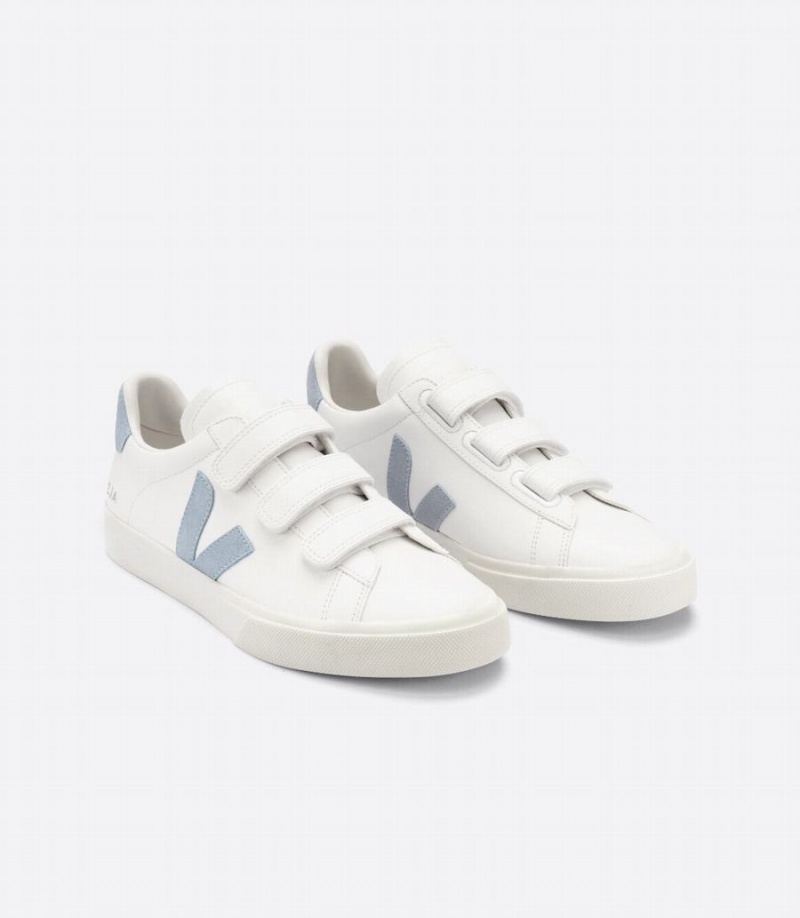 Men's Veja Recife Chromefree Leather Low-Top Sneakers White Grey | ZSI8930SI