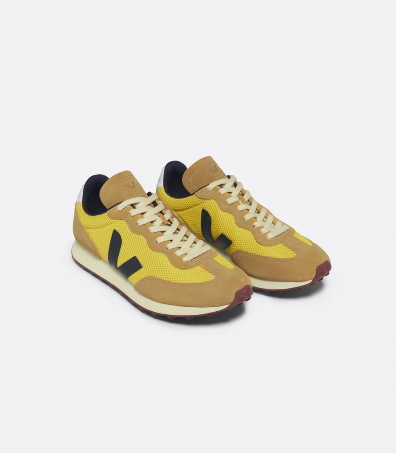 Men's Veja Rio Branco Alveomesh Tonic Moutarde Running Shoes Brown Yellow Black | DVR5423YS