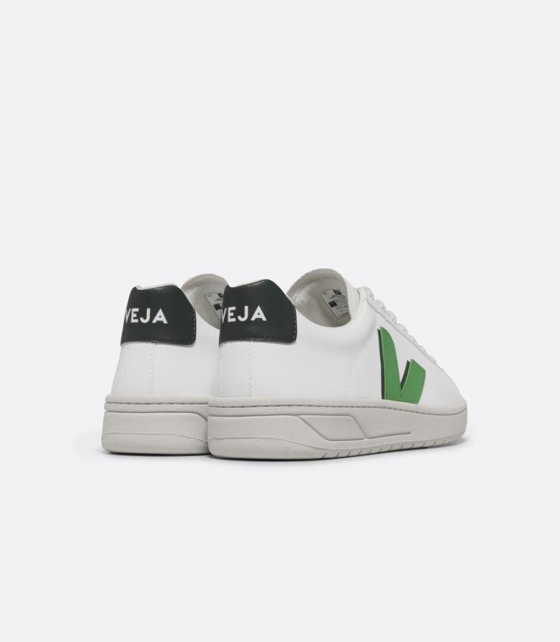 Men's Veja Urca Cwl Leaf Low-Top Sneakers White Black Green | VYB4851ZG