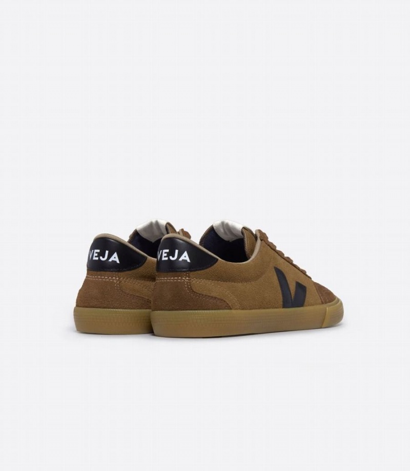 Men's Veja Volley Suede Low-Top Sneakers Brown Black | ZFP1194RT