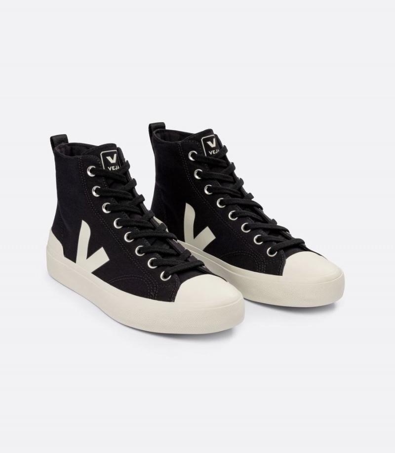 Men's Veja Wata II Canvas High-Top Sneakers Black | CUF923QF