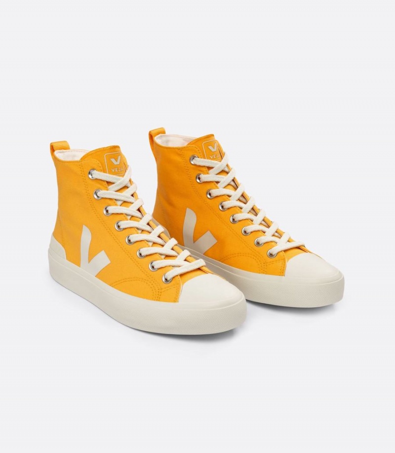 Men's Veja Wata II Canvas Oasis High-Top Sneakers Yellow | XAE4042CL