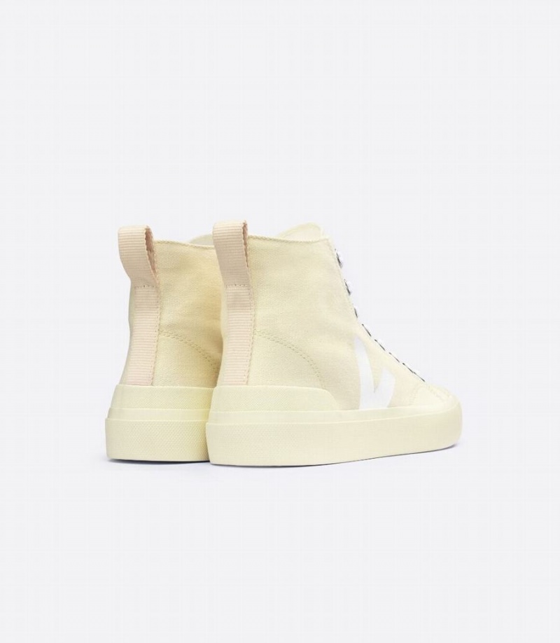 Men's Veja Wata II Canvas Sole High-Top Sneakers Light Yellow | UPW1539ZO