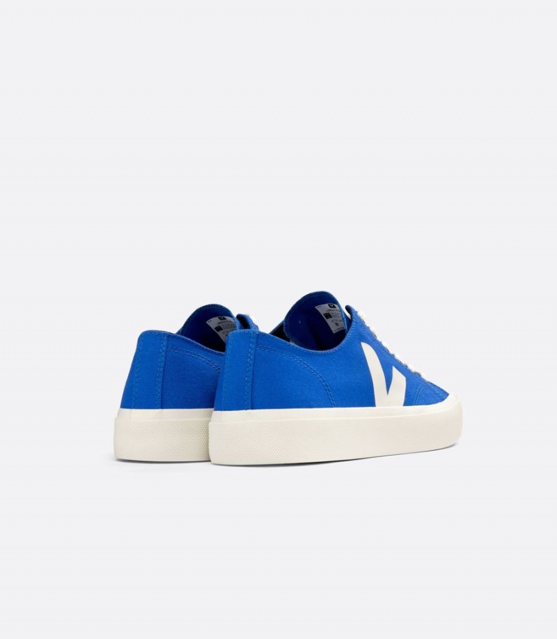 Men's Veja Wata II Low Canvas Low-Top Sneakers Blue | URK6100LK