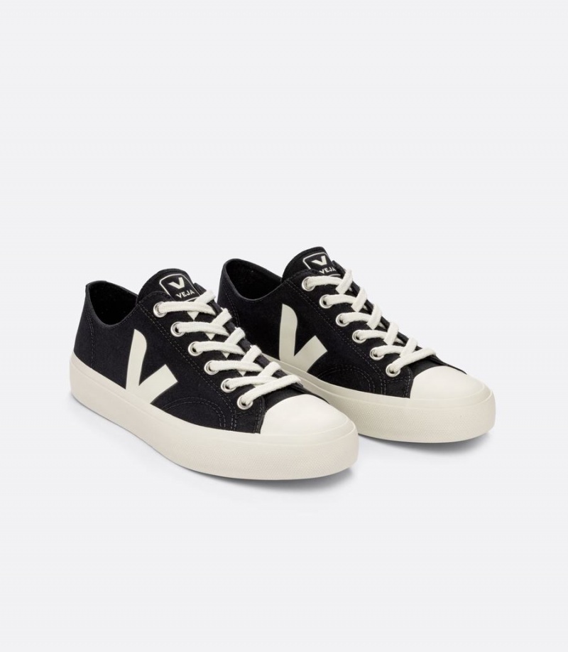 Men's Veja Wata II Low Canvas Low-Top Sneakers Black | TCB1310DJ