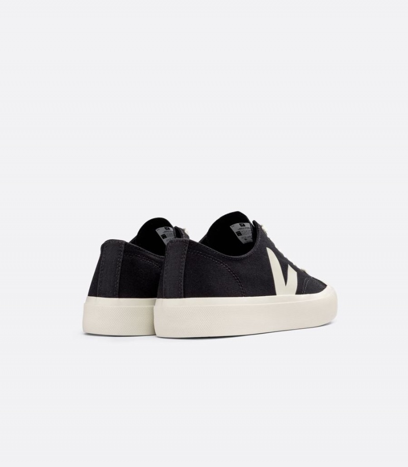 Men's Veja Wata II Low Canvas Low-Top Sneakers Black | TCB1310DJ