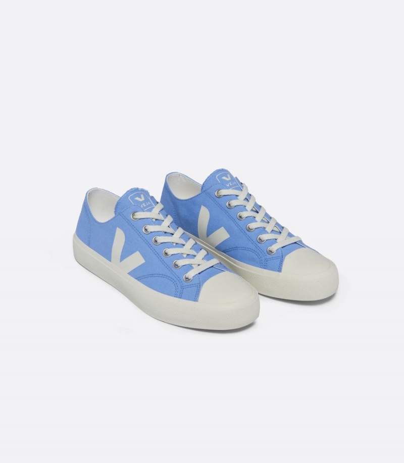 Men's Veja Wata II Low Canvas Low-Top Sneakers Blue | LYT5187XT