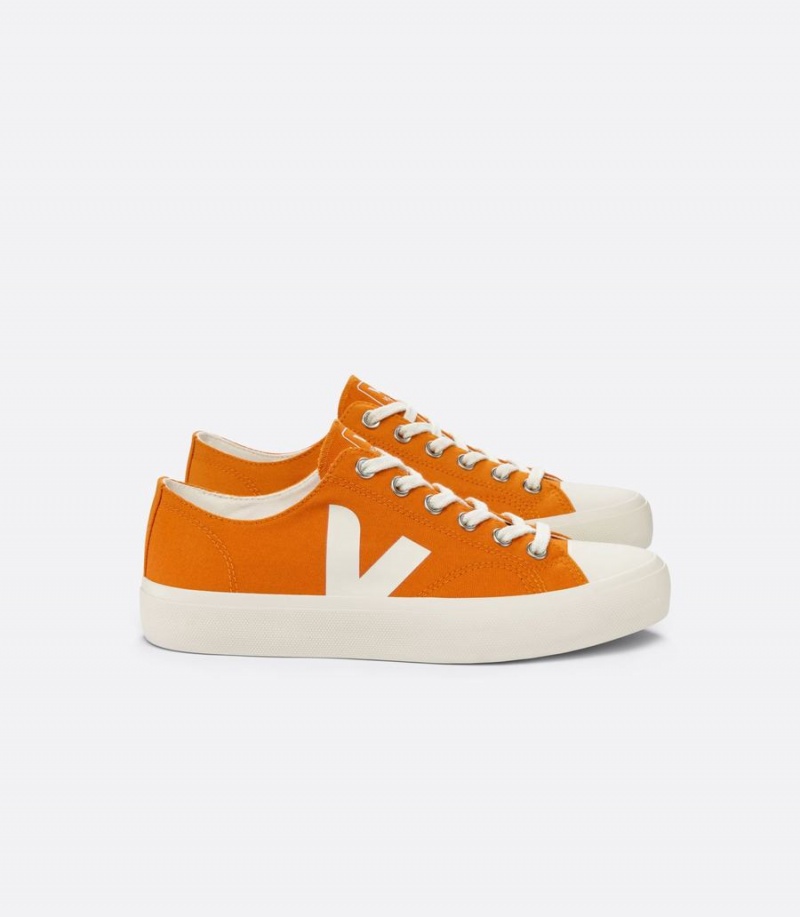 Men\'s Veja Wata II Low Canvas Pumpkin Low-Top Sneakers Orange | PCS7379SZ