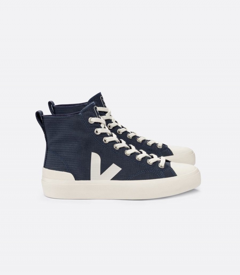 Men\'s Veja Wata II Ripstop Boat High-Top Sneakers Deep Blue | JEV6258SE