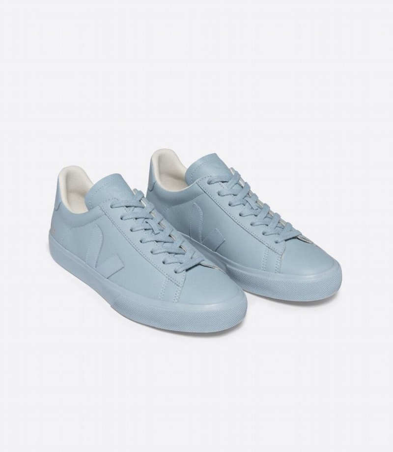 Women's Veja Campo Chromefree Leather Low-Top Sneakers Blue | FTF642OC