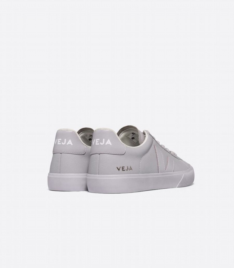 Women's Veja Campo Chromefree Leather Parme Low-Top Sneakers Light Purple | UTR4052KZ