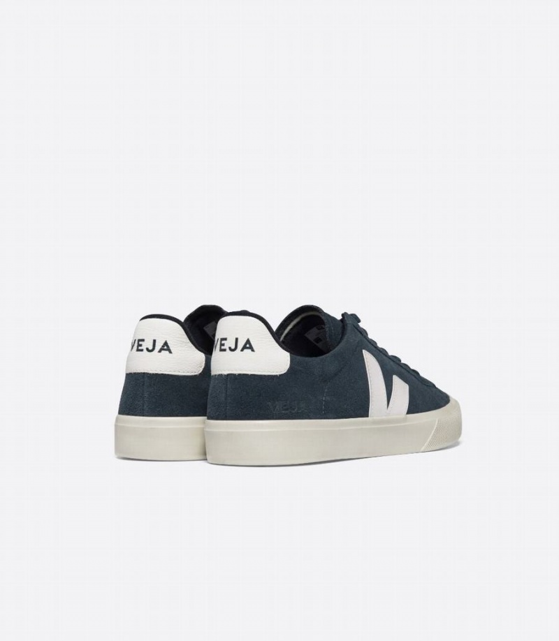 Women's Veja Campo Suede Boat Low-Top Sneakers Blue White | CBM3261NB