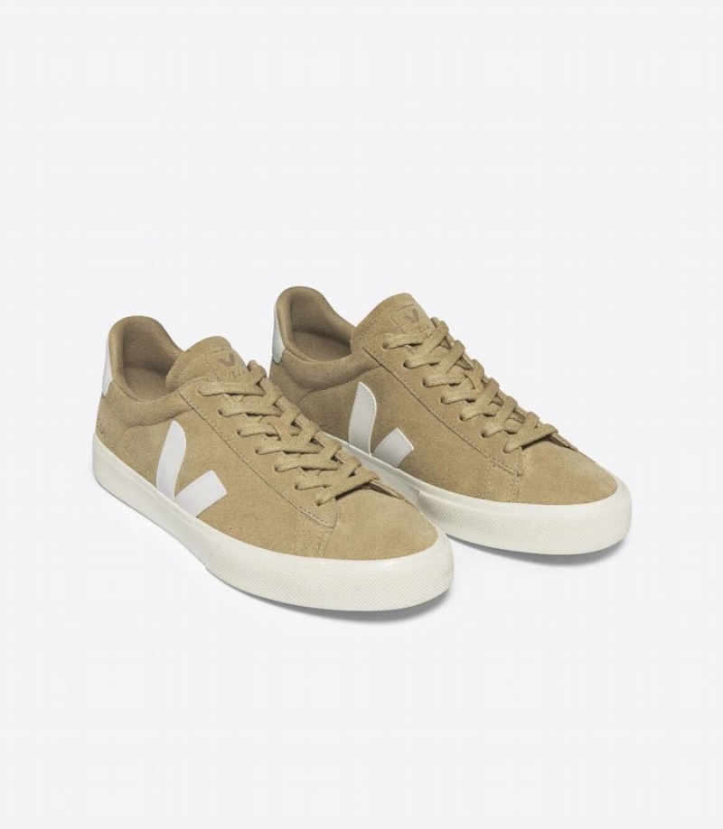 Women's Veja Campo Suede Low-Top Sneakers Brown White | UIF3024QA