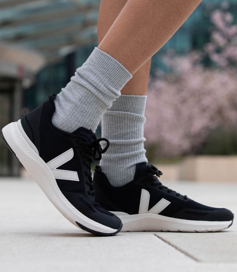 Women's Veja Impala Cream Running Shoes Black White | JAS5411FS