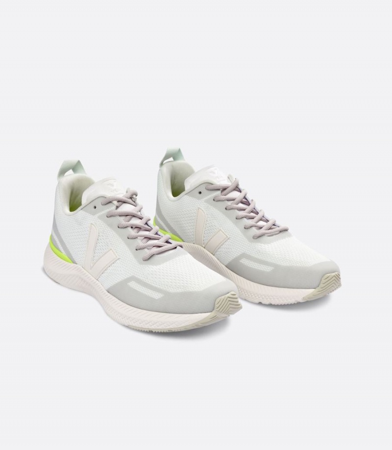 Women's Veja Impala Engineered-mesh Frost Cream Running Shoes White Grey Green | MTD9521VU